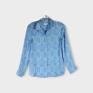 Equipment Satin Button Down Blouse Size XS Baby Blue